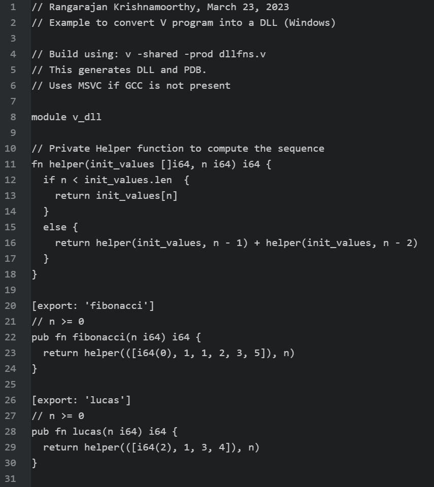 Building V Language DLL – Rangarajan Krishnamoorthy on Programming and ...